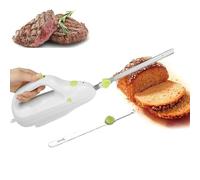 Trancheuse à pain électrique avec verrouillage de sécurité, trancheuse automatique pour pain, viande, fromage, facile à nettoyer, couteau de cuisine familial, parfait pour les pains et sandwichs faits