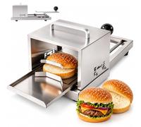 Trancheuse à Pain et Bagels Manuelle, 4 Épaisseurs Réglables en Acier Inox | Trancheuse à pain réglable pour pains à burger, maison et cuisine pro, 4 réglages (1,7-3,2 cm), coupe uniforme