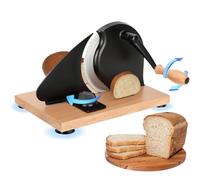 Trancheuse à pain manuelle à manivelle avec lame en acier inoxydable, épaisseur réglable de 0 à 2 pouces, idéale pour trancher uniformément sans déchiquetage, outil de cuisine