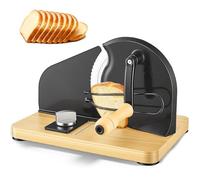 Trancheuse à Pain Manuelle, Acier Inoxydable 304, Avec Echelle et Epaisseur, Ventouse, Tranche Réglable, Trancheuse-Universelle pour le Fromage, le Pain et Les Légumes, Noire