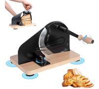 Trancheuse à Pain Manuelle Améliorée, Coupe-pain Au Levain Fait Maison, Trancheuse à Manivelle Avec Ligne De Mesure Et Guide En Acier, Lame Tranchante, Largeur Réglable, Noire black