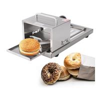 Trancheuse à pain manuelle en acier inoxydable avec épaisseur réglable et design de coupe push-pull pour tranches de muffins et chignons