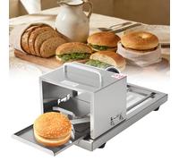 Trancheuse à pain manuelle en acier inoxydable de qualité alimentaire, 4 réglages d'épaisseur, design peu encombrant, pour bagels, pains à hamburger, usage domestique et commercial