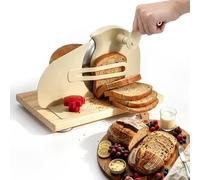 Trancheuse À Pain Manuelle,Épaisseur Réglable 0-28 Mm,Avec Manivelle | Avec Et Ventouse Antidérapante,Lame En Acier Inoxydable,Trancheuse Manuelle Pour Levain,Pain Grillé,Baguettes