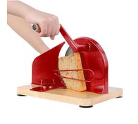 Trancheuse à pain manuelle, épaisseur réglable à manivelle avec lignes d'échelle pour levain fait maison, baguette, sandwichs, toast, lame tranchante en acier inoxydable et coupe uniforme