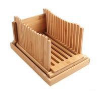 Trancheuse à Pain Pliable en Bois, Guide de Tranchage du Pain réglable, Petit Espace de Rangement nécessaire pour Les gâteaux Faits Maison (Vague)