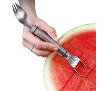 Trancheuse à pastèque 2 en 1 - Tête de coupe de pastèque 2 en 1 - Outil de coupe de pastèque - Fourchette de coupe de fruits et outil de coupe de pastèque - Facile et rapide
