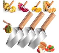 Trancheuse à PastèQue En Acier Inoxydable, Coupe-PastèQue Triangulaire, Outil De SéParation De Fruits Pour Pique-Nique D'éTé, Barbecue, Gadget De Cuisine Facile Pour Cantaloup (3PCS)