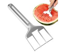 Trancheuse à pastèque - Triple coupe - Ustensile de cuisine en acier inoxydable - Pour fruits, quotidien, famille, voyage, pique-nique, camping, dessert, salade