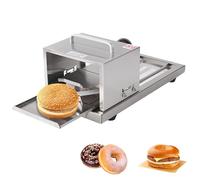 Trancheuse à petits pains manuelle commerciale, outil de découpe pour hamburgers et bagels, réglage de l'épaisseur sur 4 niveaux, acier inoxydable, machine à portionner le pain