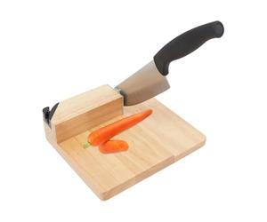 Trancheuse à Saucisson,Affûteur Intégré,Inoxydable et Bois de Caoutchouc | Trancheuse à pain,Planche à Découper,Lame biseautée,Graduations de mesure,Pour couper du bacon,gâteau de riz,légumes