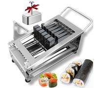 Trancheuse à sushis en acier inoxydable pour 6/8/10 segments, coupe jusqu'à 10 rouleaux à la fois, machine à sushis manuelle pour jambon, tofu, viande, légumes