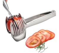 Trancheuse à tomates et citron, outil facile à trancher les kiwis, 22,5 x 9,5 x 6,5 cm, en acier inoxydable robuste, prise en main ergonomique, séparateur de tomates, parfait pour une utilisation en
