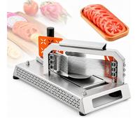 Trancheuse À Tomates Professionnelle, Coupe-légumes Manuel De Comptoir Avec Lames En Acier Inoxydable De 4,5 Mm, 3 Jeux De Lames De Rechange, Tension Réglable, Tranches Uniformes