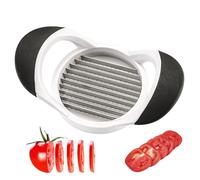 Trancheuse à tomates, trancheuse à pommes de terre en acier inoxydable avec 10 lames, poignée facile prendre en main, outil de cuisine léger qui permet gagner du temps - Acier inoxydable