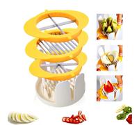 Trancheuse à œufs 3 en 1 avec lames, coupe-œufs en acier inoxydable pour œufs durs, trancheuse alimentaire multifonction pour couper les fruits en quatrième sixième ou tranches, très résistante, passe