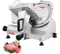 Trancheuse à viande commerciale 200 W, Trancheuse électrique pour aliments avec lame en acier au carbone de 20,32 cm, épaisseur réglable de 0 à 12 mm pour viande, fromage, etc.