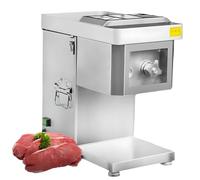 Trancheuse à viande électrique, 1500 W en acier inoxydable, machine à découper la viande commerciale pour restaurants, lame pour légumes mous et viande sans os