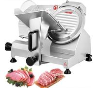 Trancheuse à viande électrique, 420 W, semi-automatique avec lame de 30 cm, épaisseur réglable de 0 à 12 mm, moteur en cuivre pur