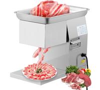 Trancheuse à viande électrique commerciale, trancheuse en acier inoxydable de 551 lbs/h avec lame détachable de 3 mm, machine de transformation de viande tout métal pour restaurants et cuisines