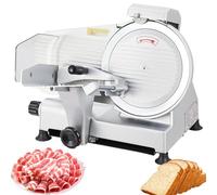 Trancheuse à Viande électrique, Trancheuse à Pain Antidérapante 220 W Avec épaisseur Réglable De 0 à 10 Mm, Lame En Acier Inoxydable De 25 Cm, Interrupteur De Sécurité, Pour Fromage, Charcuterie