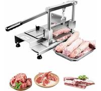 Trancheuse à viande manuelle avec distance de déflecteur réglable, poignée économe en main-d'œuvre, idéale pour couper la viande congelée, les trotteurs de porc, les os tubulaires, les côtes de