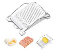 Trancheuse à viande manuelle - Coupe-œufs manuel - Outil de cuisine multifonction pour fromage, bananes, avocats, légumes - Passe au lave-vaisselle - Résistant à la rouille (blanc, 14 fils)