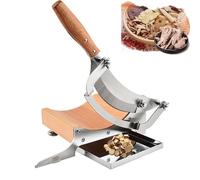 Trancheuse à Viande Manuelle en Acier Inoxydable Epaisseur Réglable 0-1.3cm Idéal pour Herbes Chinoises, Biltong, Boeuf Jerky, Fruits Durs et Légumes