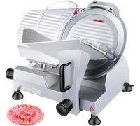 Trancheuse à viande universelle commerciale 240 W - Trancheuse électrique avec lame en acier au carbone de 25,4 cm - Epaisseur réglable de 0 à 12 mm - Idéale pour la viande, le fromage, les légumes, e