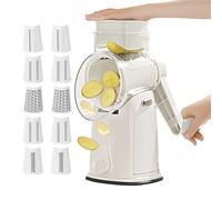 Trancheuse Alimentaire, Râpe Fromage Rotative pour Cuisine, Hachoir Alimentaire à Manivelle Gadget de Cuisine pour Carotte Oignon Fromage Fruit Pomme de Terre Citron Chou Noix
