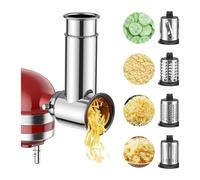 Trancheuse/broyeur Compatible avec les mélangeurs sur socle KitchenAid comme accessoire de hachoir à légumes-machine à salade hachoir à viande de cuisine(Stainless steel)