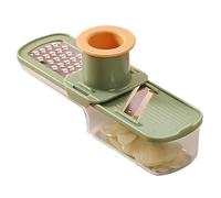 Trancheuse d'ail fine 3 en 1 multifonction Mini râpe avec récipient et protège-main facile à nettoyer pour la cuisine Vert