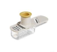 Trancheuse d'ail pour ail et racines aromatiques avec récipient intégré pour transfert direct bol ou poêle (blanc)