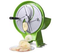 Trancheuse de fruits et légumes - Épaisseur réglable manuelle 1-8 mm - Outil de cuisine multifonction avec 2 lames de rechange pour trancher le citron, la tomate, la pomme de terre, l'oignon