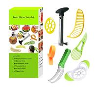 Trancheuse de Fruits Multifonctions - Watermelon Slicer - Ananas Eplucheur - Coupe Avocat 3 en 1 Éplucheur Skinner - Orange-Eplucheur Trancheur - Coupe-Pomme - Coupe Banane Trancheuse Séparateur