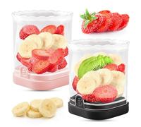 Trancheuse de fruits | Trancheuse de fraises | Trancheuse de bananes | Coupe-raisin | Trancheuse à œufs | Coupe-fruits amovible avec plaque de poussée | Gadget de cuisine créatif (noir + rose)