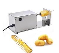 Trancheuse de pommes de terre électrique Tornado, coupe-pommes de terre en spirale, machine à tour de chips de pommes de terre en spirale en acier inoxydable, trancheuse automatique de pommes de