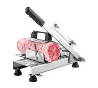 Trancheuse de viande manuelle pour un usage domestique et commercial - Épaisseur réglable en acier inoxydable pour bœuf congelé, mouton, légumes et fruits - Machine de découpe de viande efficace