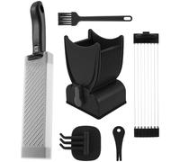 Trancheuse de viande, trancheuse de viande réglable, 2-4 mm d'épaisseur, trancheuse à viande manuelle en acier inoxydable, pour viande, fromage, etc. (noir)