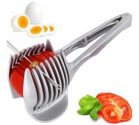 Trancheuse d'oignons en acier inoxydable, trancheuse à œufs durs pour œufs durs, trancheuse de citron, trancheuse de tomate, pince à fruits ronde multifonction pour oignons, avocats, œufs, outils de