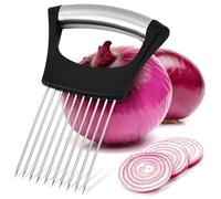 Trancheuse d'oignons minces pour trancher, outil de trancheuse d'avocat, kit de coupe-oignons, coupe-tomates pour usage domestique, gadgets de cuisine cool 2024 (noir) (sans poignée)