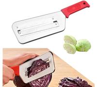 Trancheuse double couche en acier inoxydable, couteau de cuisine, hachoir à légumes, hachoir à chou, hachoir à chou pour salade de chou, couteau hachoir à chou (rouge)