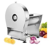 Trancheuse électrique à légumes - trancheuse commerciale à tomates en acier inoxydable (réglable de 0-10mm) - idéale pour citron, pomme de terre, oignon, ail - tranches facilement avec précision