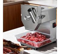 Trancheuse électrique à saucisses réglable en acier inoxydable avec lames de 1,5/3/4 mm, entrée d'alimentation de 48 mm pour trancher le bacon, le jambon et les légumes