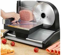 Trancheuse électrique avec lames amovibles, épaisseur réglable pour viande, fromage, pain, parfait pour la cuisine à la maison
