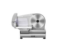 VEVOR Trancheuse Électrique Commerciale 180 W Trancheuse à Jambon Lame 190 mm 80-120 tr/min Trancheuse Charcuterie en Acier Inoxydable et Alu pour Couper en Tranches Viande Fromage Légumes Fruits