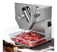 Trancheuse électrique Commerciale 200 W pour saucisses, Machine à découper la charcuterie et Les légumes en Acier Inoxydable, avec entrée d'alimentation de 48 mm et Vitesse de 200