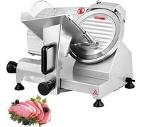Trancheuse électrique commerciale 200 W - Trancheuse à viande et aliments - Lame en acier au carbone de 20,32 cm - Epaisseur réglable de 0 à 12 mm - Pour viande, fromage, etc.