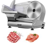 Trancheuse électrique pour viande 180 W, 80-120 tr/min Trancheuse électrique pour aliments avec lames SUS420, épaisseur réglable de 0 à 15 mm pour viande, fromage, etc.
