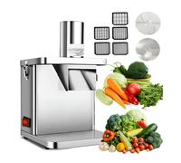 Trancheuse électrique Professionnelle pour Fruits Et Légumes - Robot Culinaire en Acier Inoxydable avec 5 Lames pour Une Découpe Efficace des Tomates, Pommes De Terre Et Autres Légumes